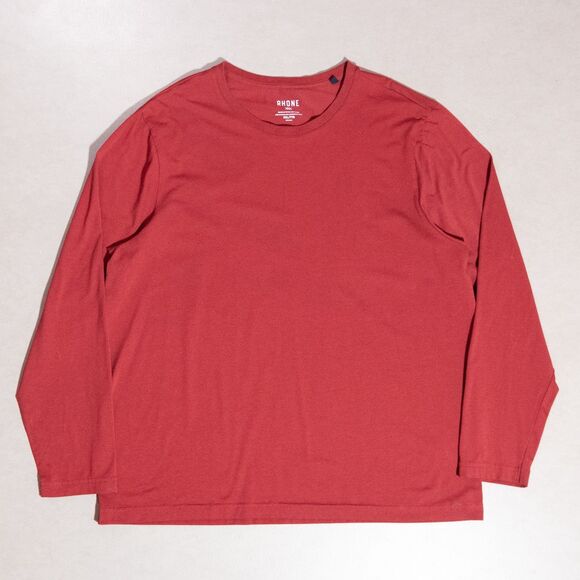 Rhone Element Performance Stretch Long Sleeve Shirt Red Men's Size XXL Golf Gym - Picture 1 of 7